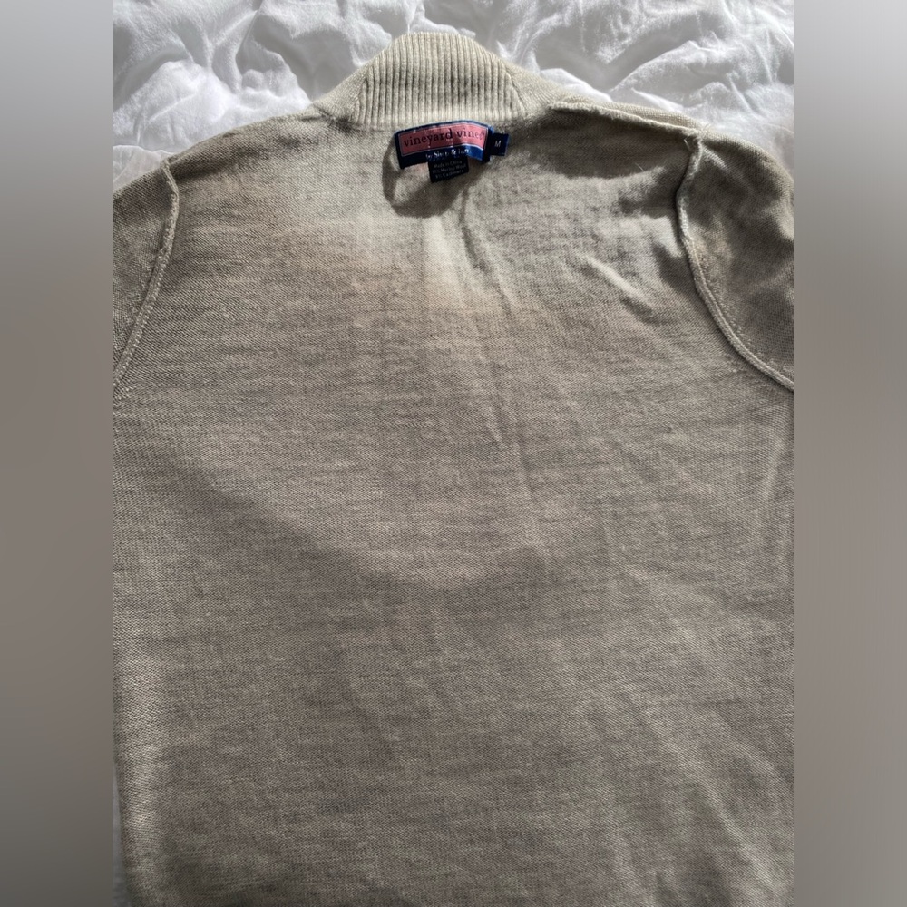 Cashmere Merino wool Vineyard Vines Gray V-Neck Collar Sweater Shep and Ian - Picture 10 of 16